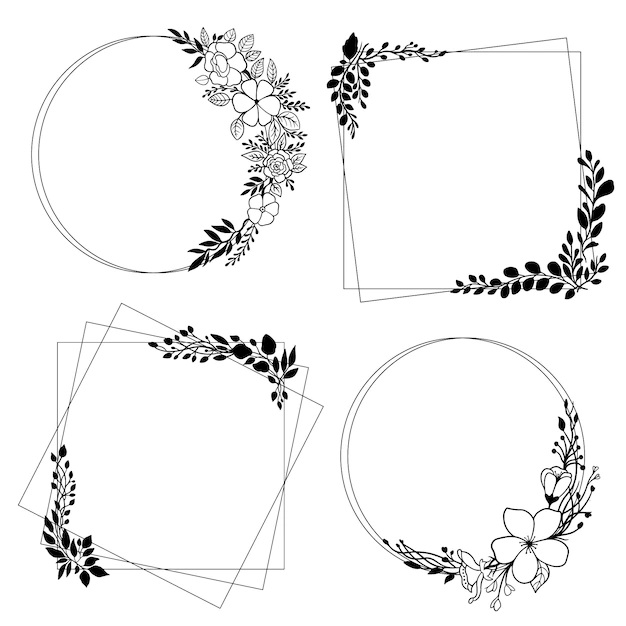 Free Vector | Elegant floral frame collection