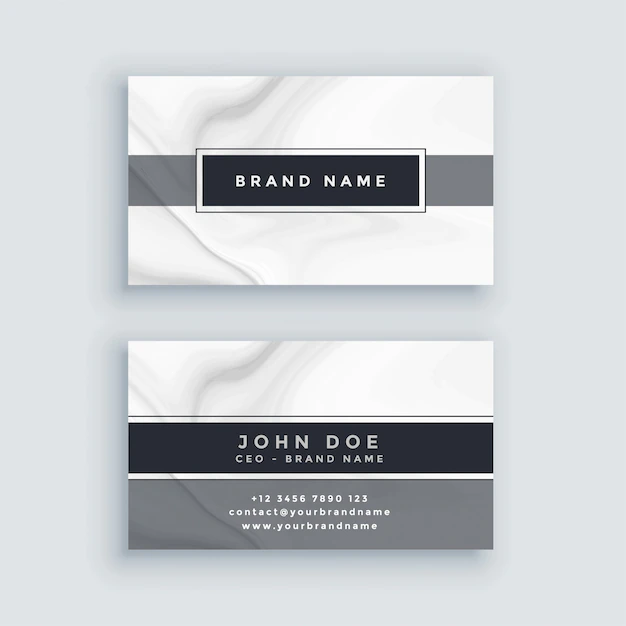 Free Vector | Elegant gray business card template with marble backdrop