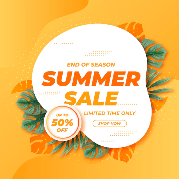 Free Vector | End of season summer sale concept