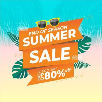 Free Vector | End of summer sale promotion illustration