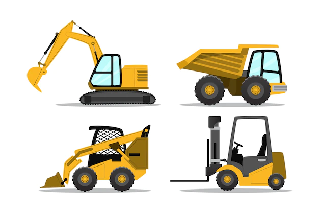 Free Vector | Excavator illustrated style set