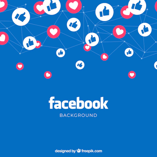 Free Vector | Facebook background with likes and hearts