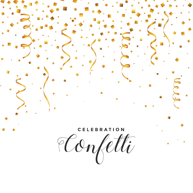 Free Vector | Falling confetti and serpentine background
