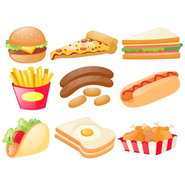 Free Vector | Fast food elements collection