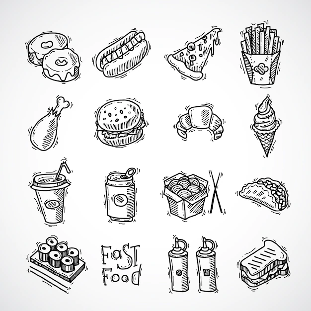 Free Vector | Fast food icons set