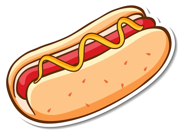 Free Vector | Fast food sticker design with hot dog isolated