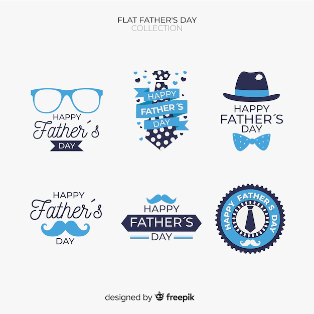 Free Vector | Father's day label collection