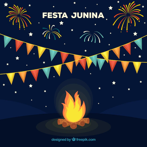 Free Vector | Festa junina background design with bonfire
