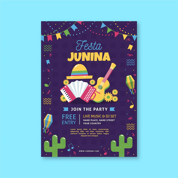 Free Vector | Festa junina poster template