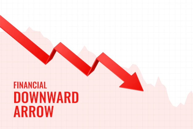 Free Vector | Financial decline downward arrow trend background design