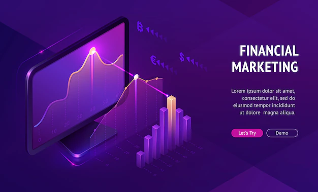 Free Vector | Financial marketing isometric landing page banner