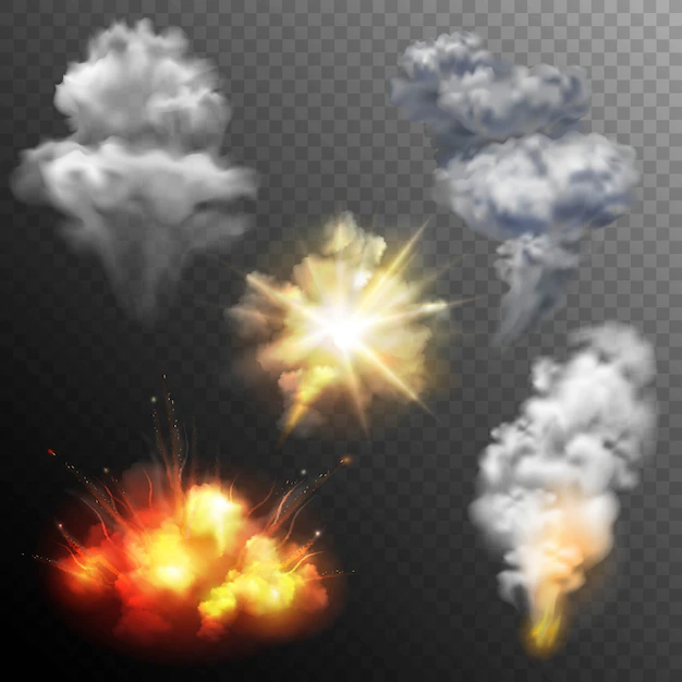 Free Vector | Firework explosions shapes set