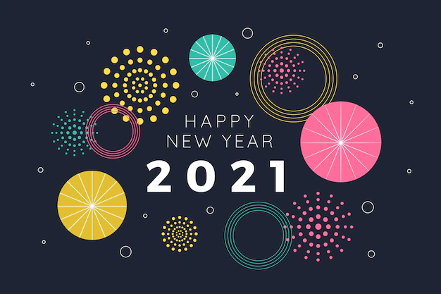 Free Vector | Fireworks flat design happy new year 2021