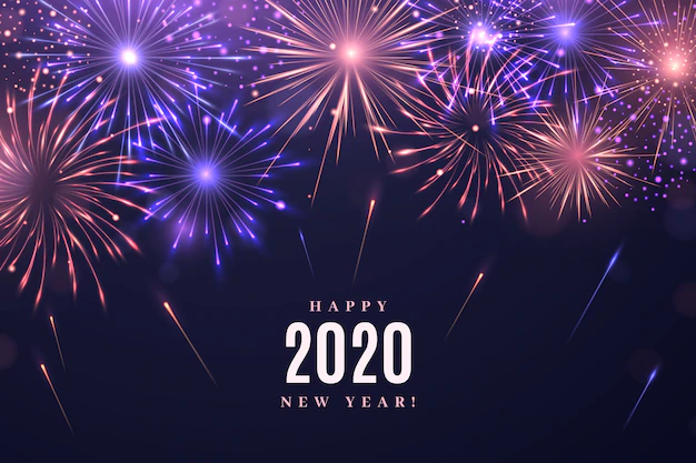 Free Vector | Fireworks new year 2020 background