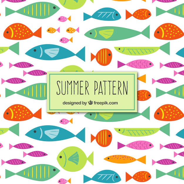 Free Vector | Fishes pattern