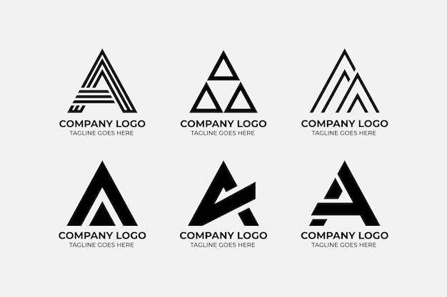 Free Vector | Flat a logo templates collection