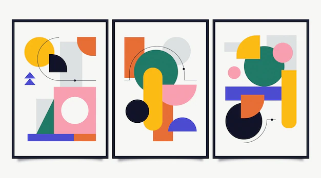 Free Vector | Flat abstract art cover collection