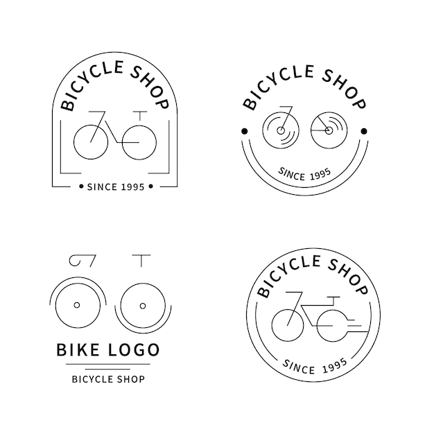 Free Vector | Flat bike logo collection