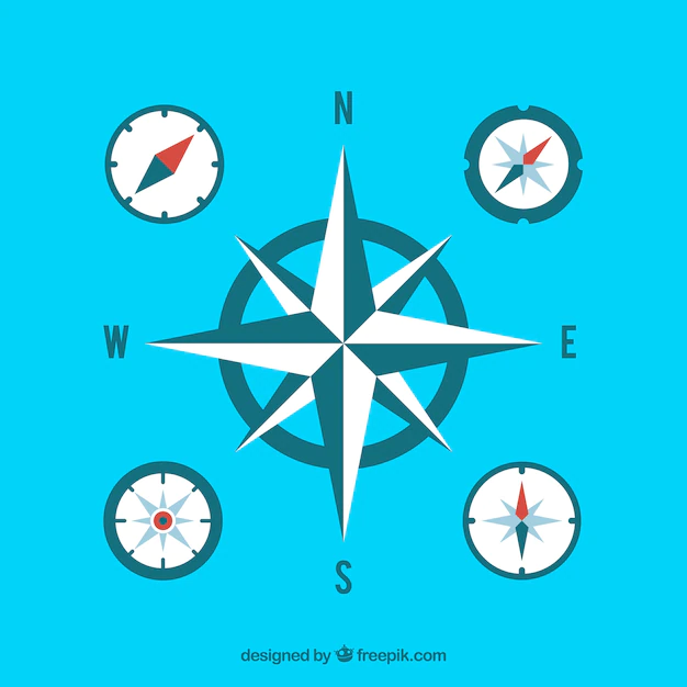 Free Vector | Flat blue compass collection