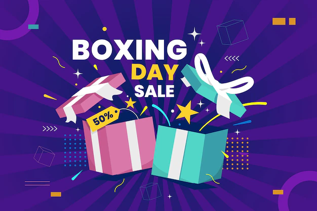 Free Vector | Flat boxing day sale background