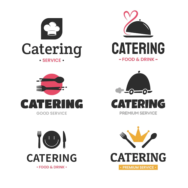 Free Vector | Flat catering logo template collection