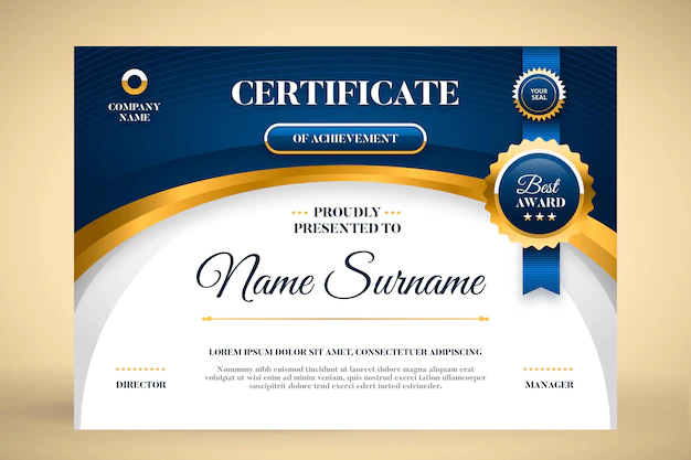 Free Vector | Flat certificate template