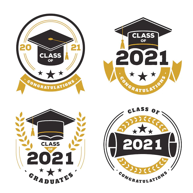 Free Vector | Flat class of 2021 badge collection