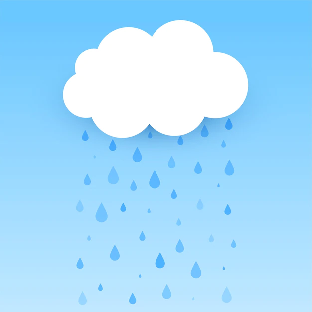 Free Vector | Flat cloud with falling rain background