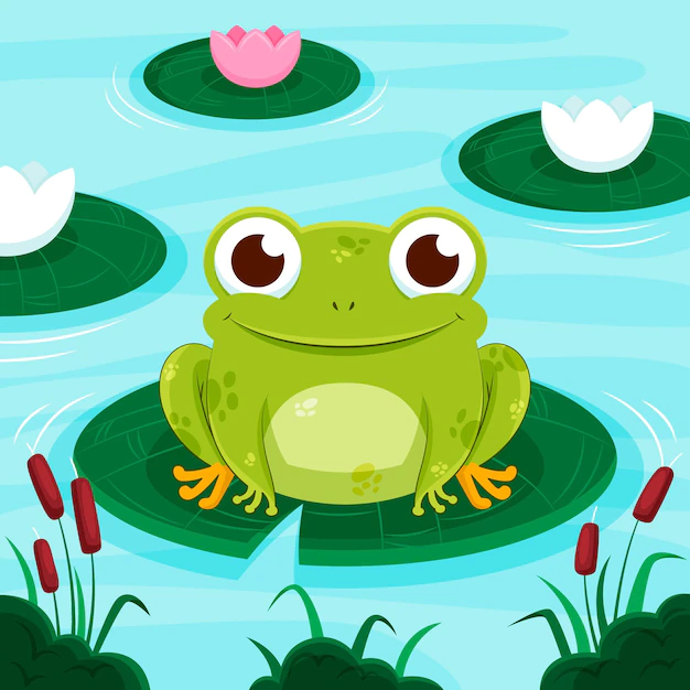 Free Vector | Flat cute frog illustration