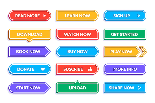 Free Vector | Flat design call to action button collection