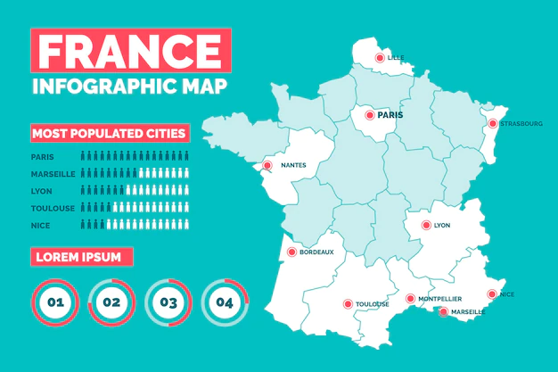 Free Vector | Flat design france map infographic