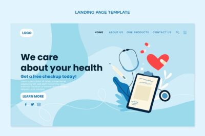 Free Vector | Flat design medical care landing page