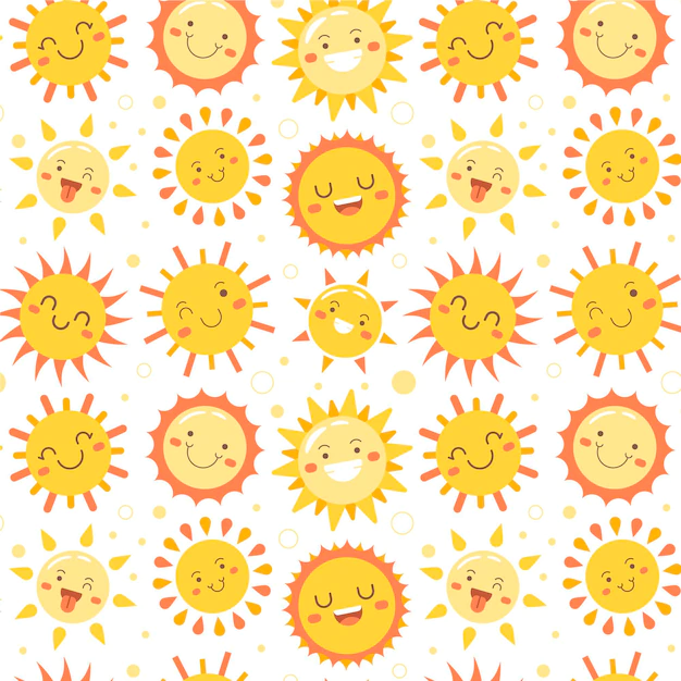 Free Vector | Flat design sun pattern