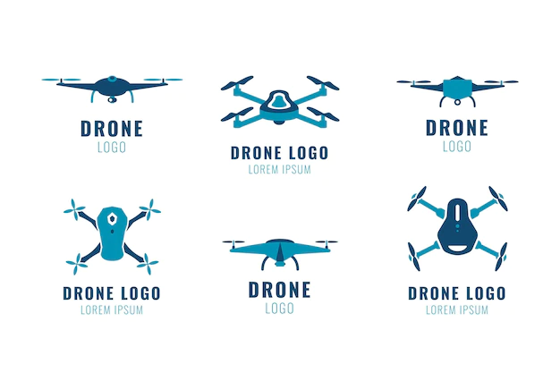 Free Vector | Flat drone logo collection
