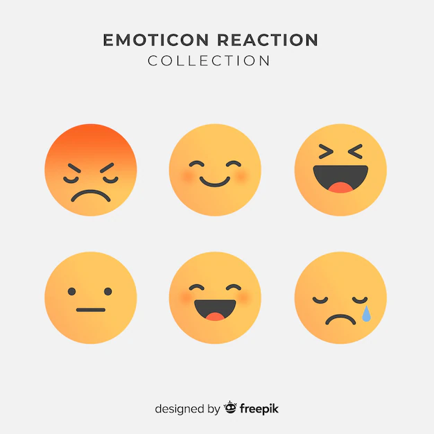 Free Vector | Flat emoticon reaction collectio
