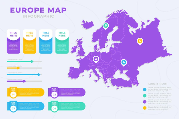 Free Vector | Flat europe map infographic
