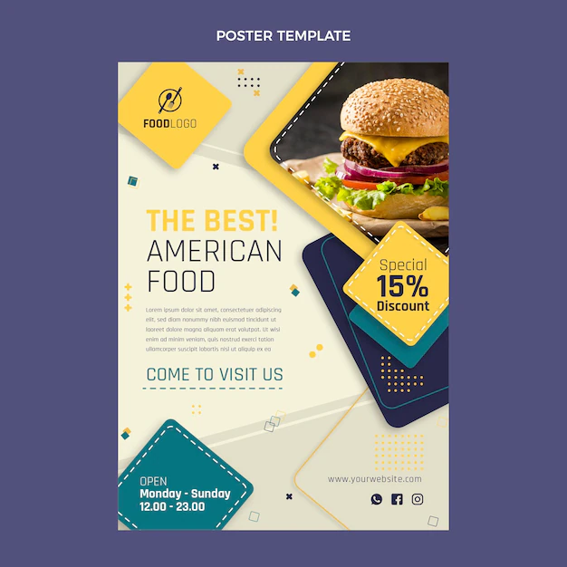 Free Vector | Flat food poster