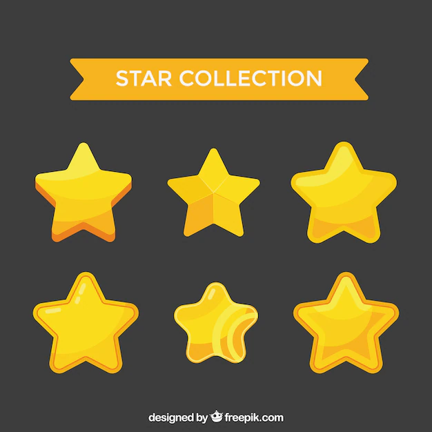 Free Vector | Flat golden stars collection
