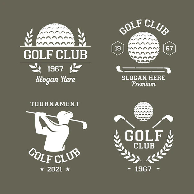 Free Vector | Flat golf logo collection