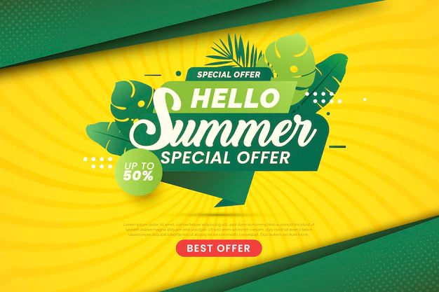 Free Vector | Flat hello summer sale illustration