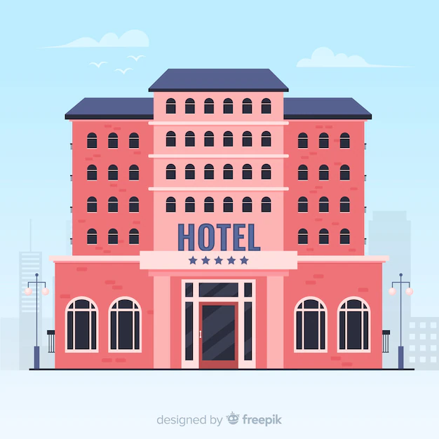 Free Vector | Flat hotel facade background