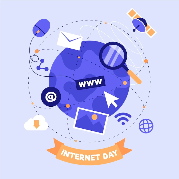 Free Vector | Flat internet day illustration