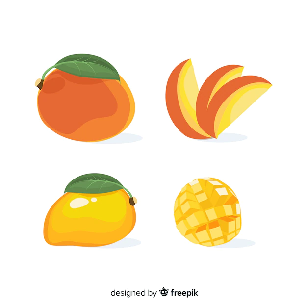 Free Vector | Flat mango illustration pack
