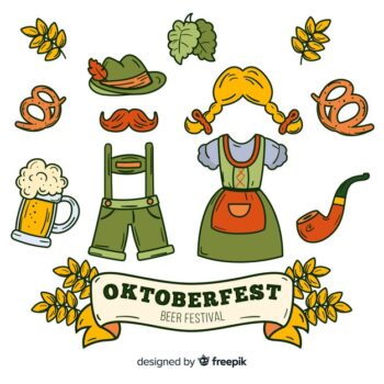 Free Vector | Flat oktoberfest element collection with clothes