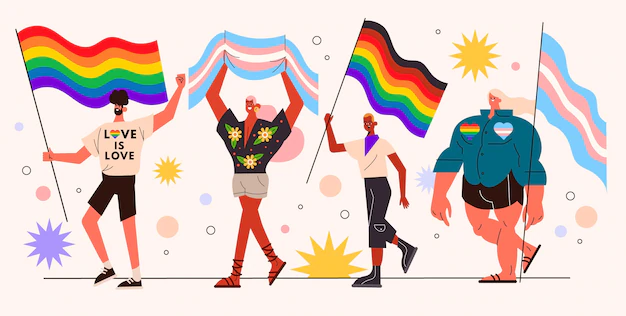 Free Vector | Flat pride day people collection
