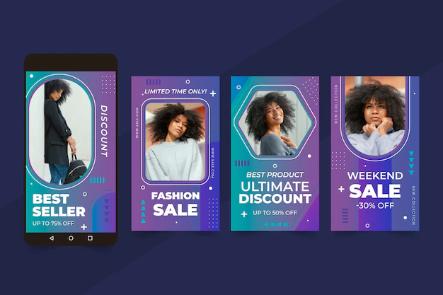 Free Vector | Flat sale instagram stories collection with photo