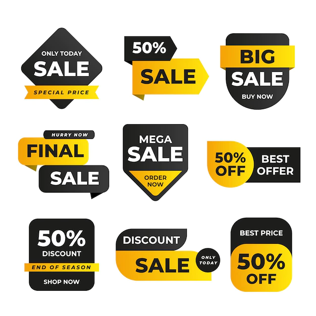 Free Vector | Flat sale with discount badge collection