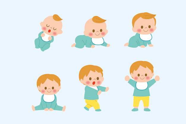 Free Vector | Flat stages of a baby boy