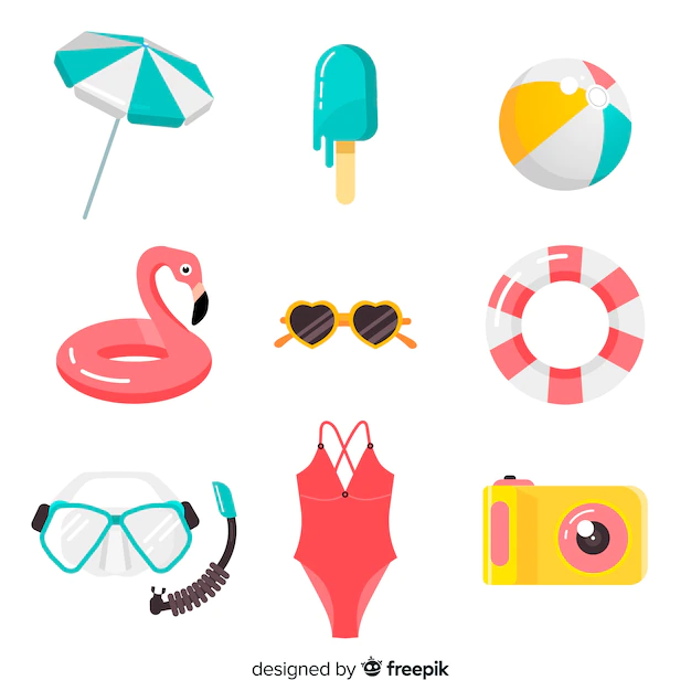 Free Vector | Flat summer element collection