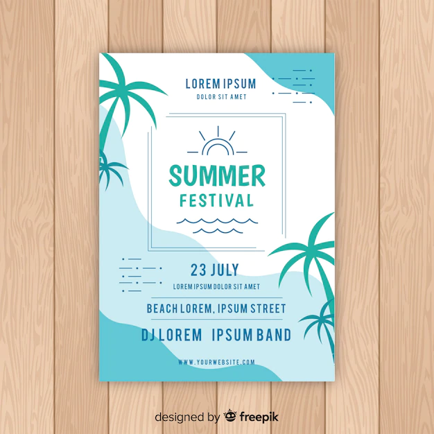 Free Vector | Flat summer party poster